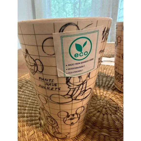 Disney Mickey Mouse Sketch Two Bamboo Cups - Picture 2 of 10